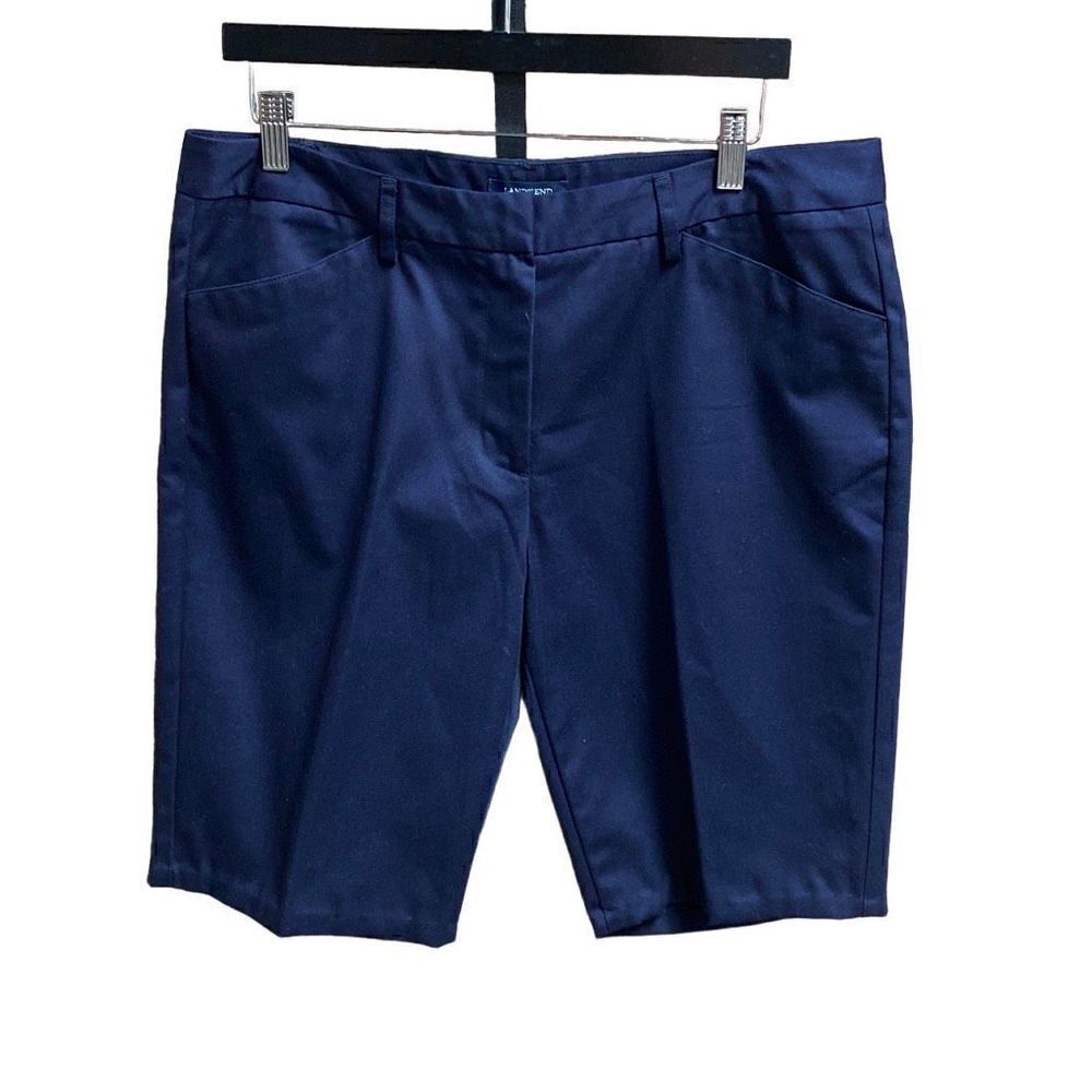 Lands’ End Navy Chino Shorts Size 12